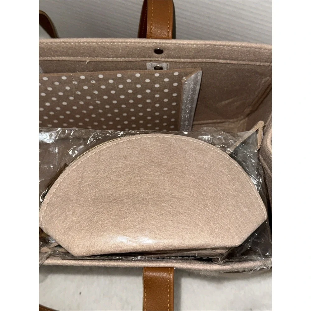 Baby Diaper Caddy Organizer Beige Large & Small Pouch/portable Holder Bag For Ch